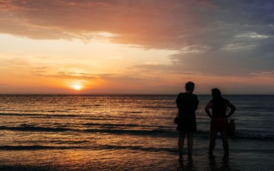 Sunset on the beach at Middelkerke