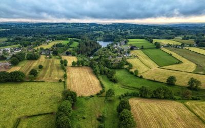 Glooiend landschap bij Robertville, vlak bij Malmedy