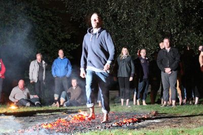 Fire walking and glass walking