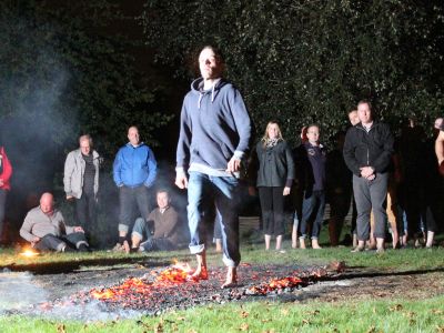Fire walking and glass walking